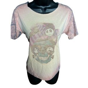 Handmade Bleached Distressed Nightmare Before Christmas Momster T Shirt Sz S
